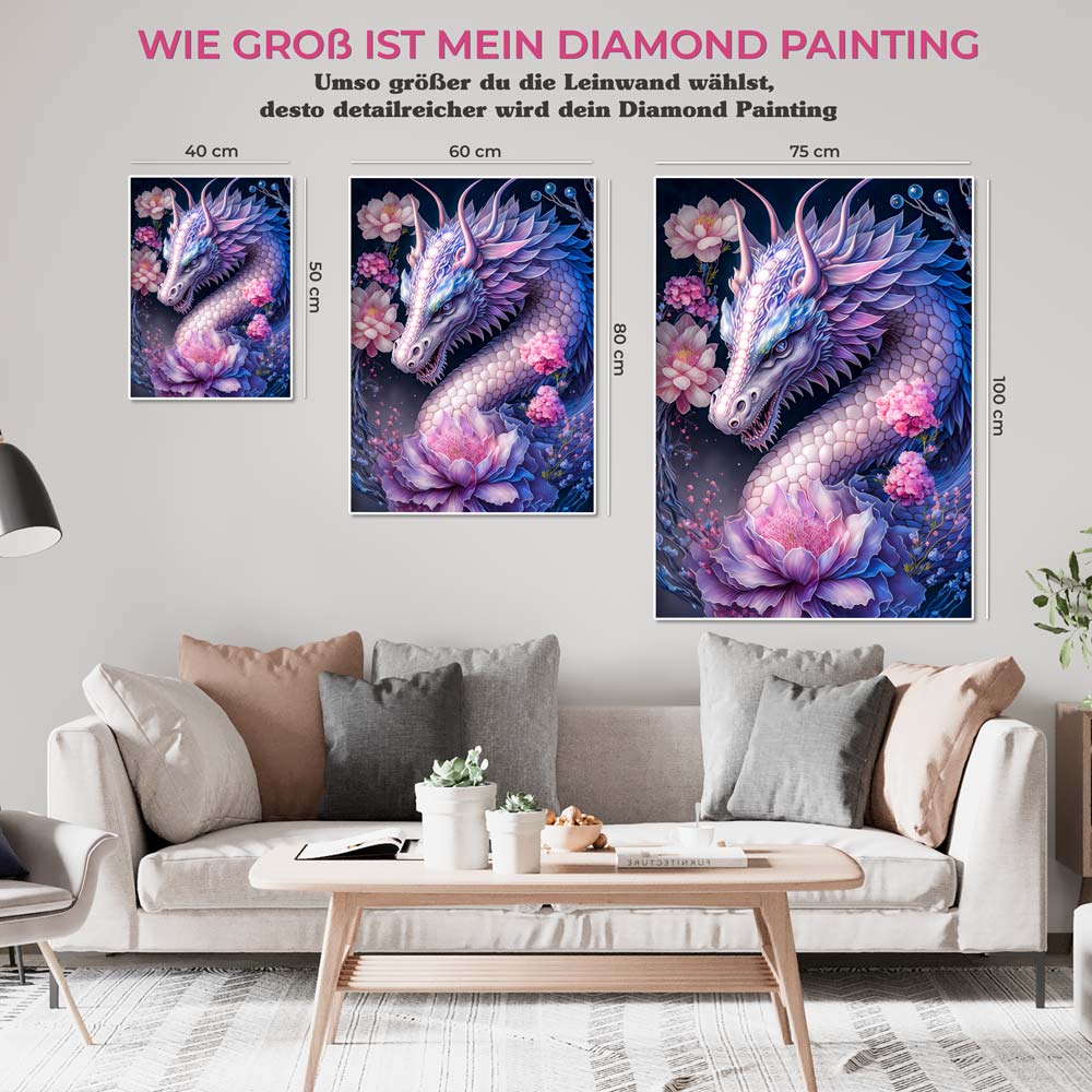 5D Diamond Painting AB Steine Dragon, Unique-Diamond