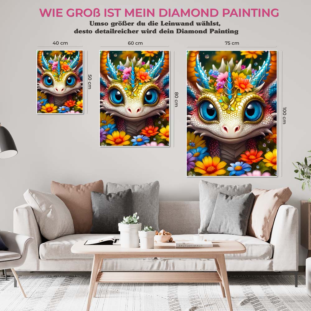 5D Diamond Painting AB Steine Dragon, Unique-Diamond