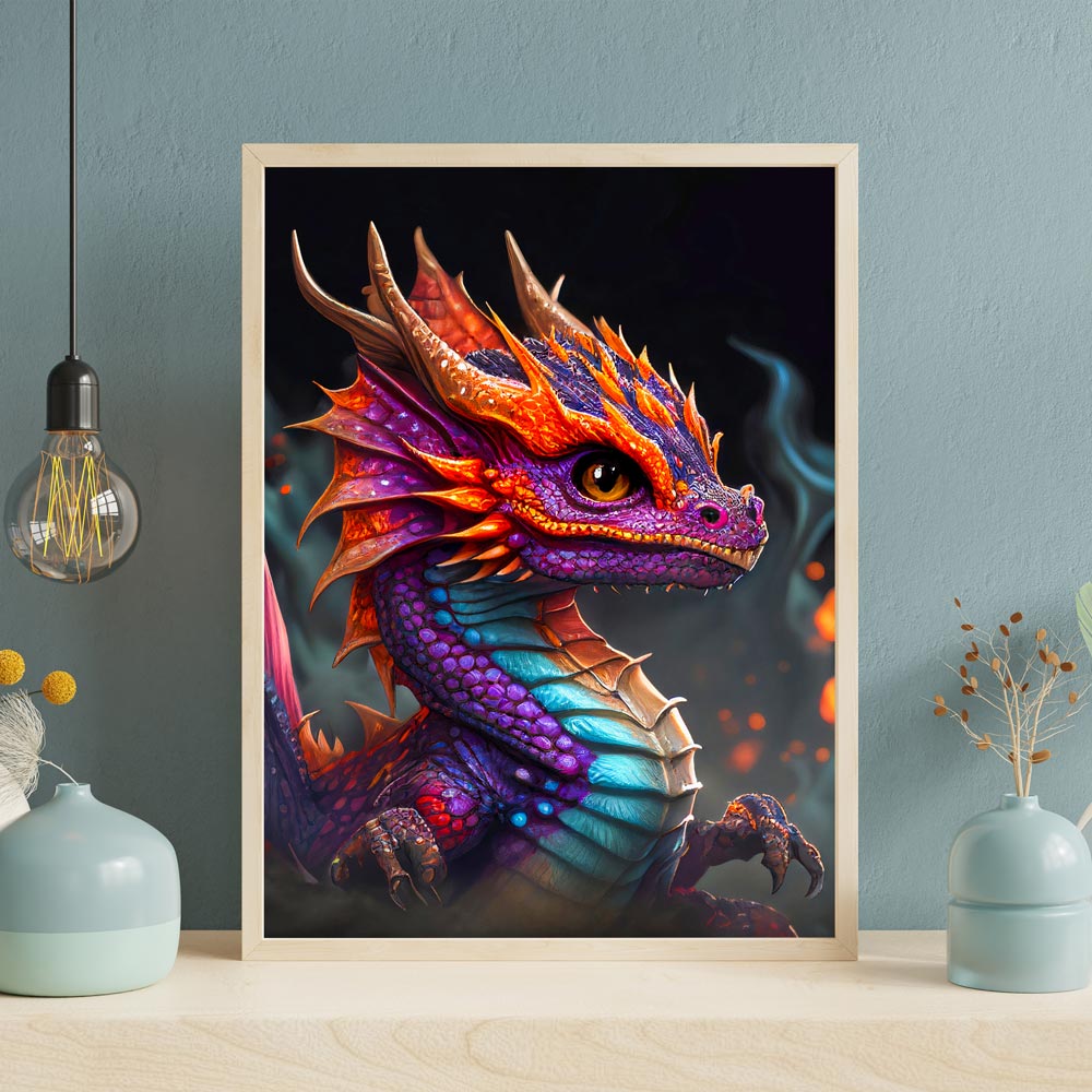 5D Diamond Painting AB Steine Dragon, Unique-Diamond