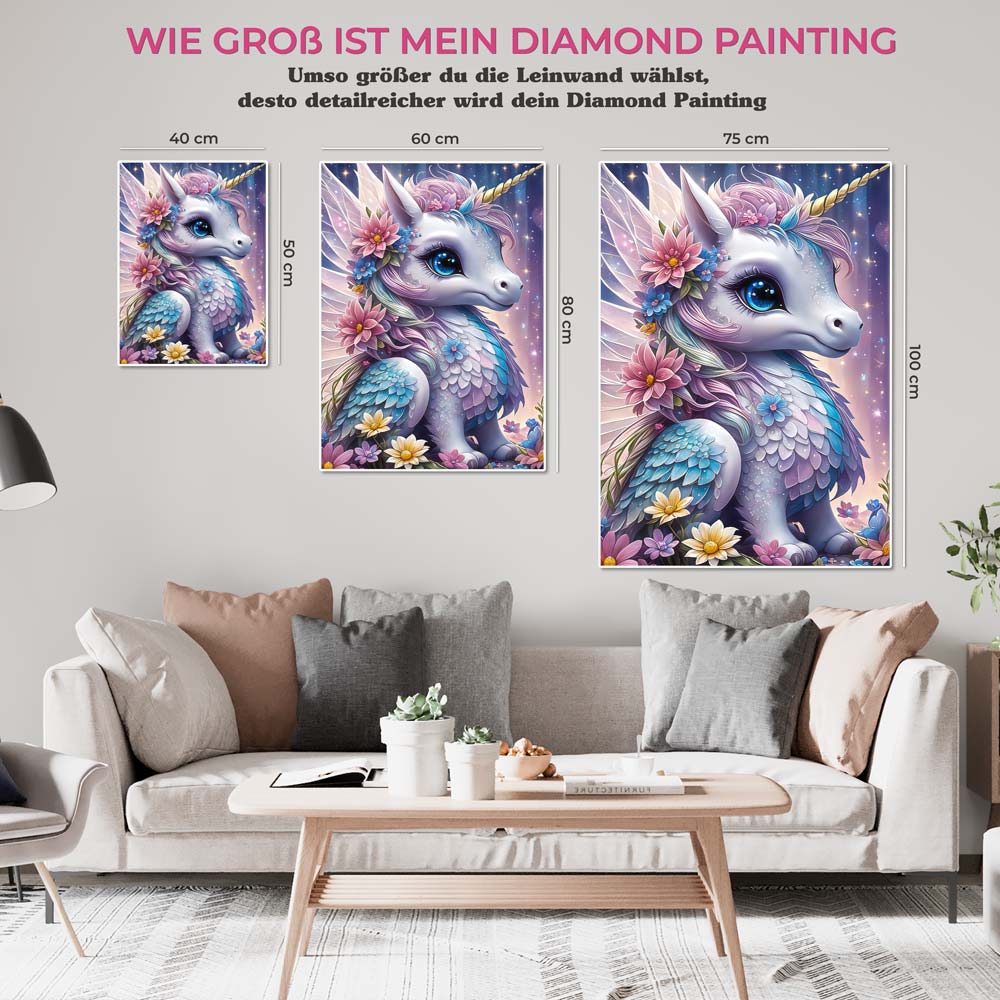 5D Diamond Painting AB Steine Einhorn, Unique-Diamond