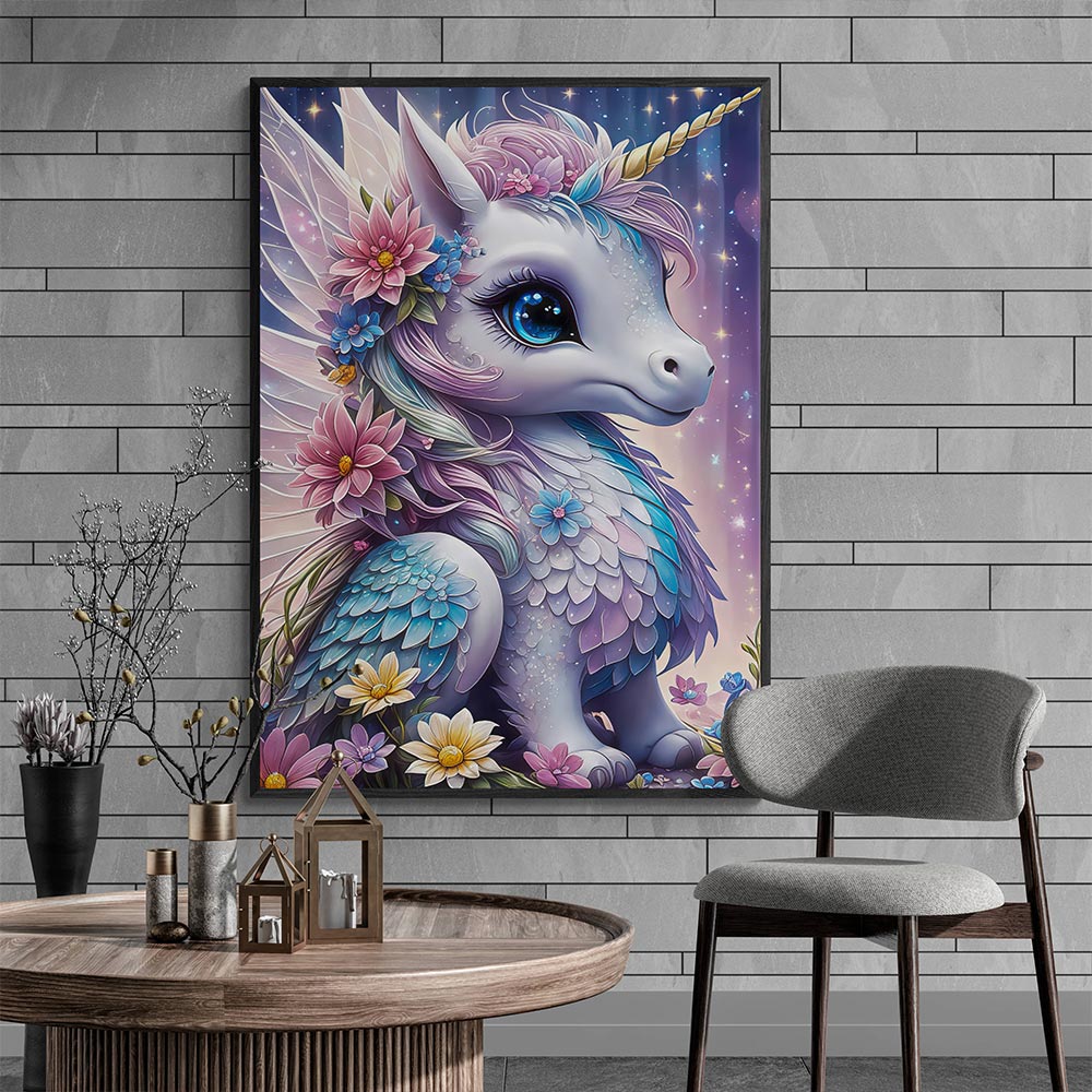 5D Diamond Painting AB Steine Einhorn, Unique-Diamond