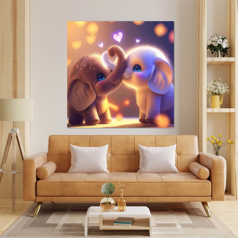5D Diamond Painting AB Steine Elefanten Liebe, Unique-Diamond