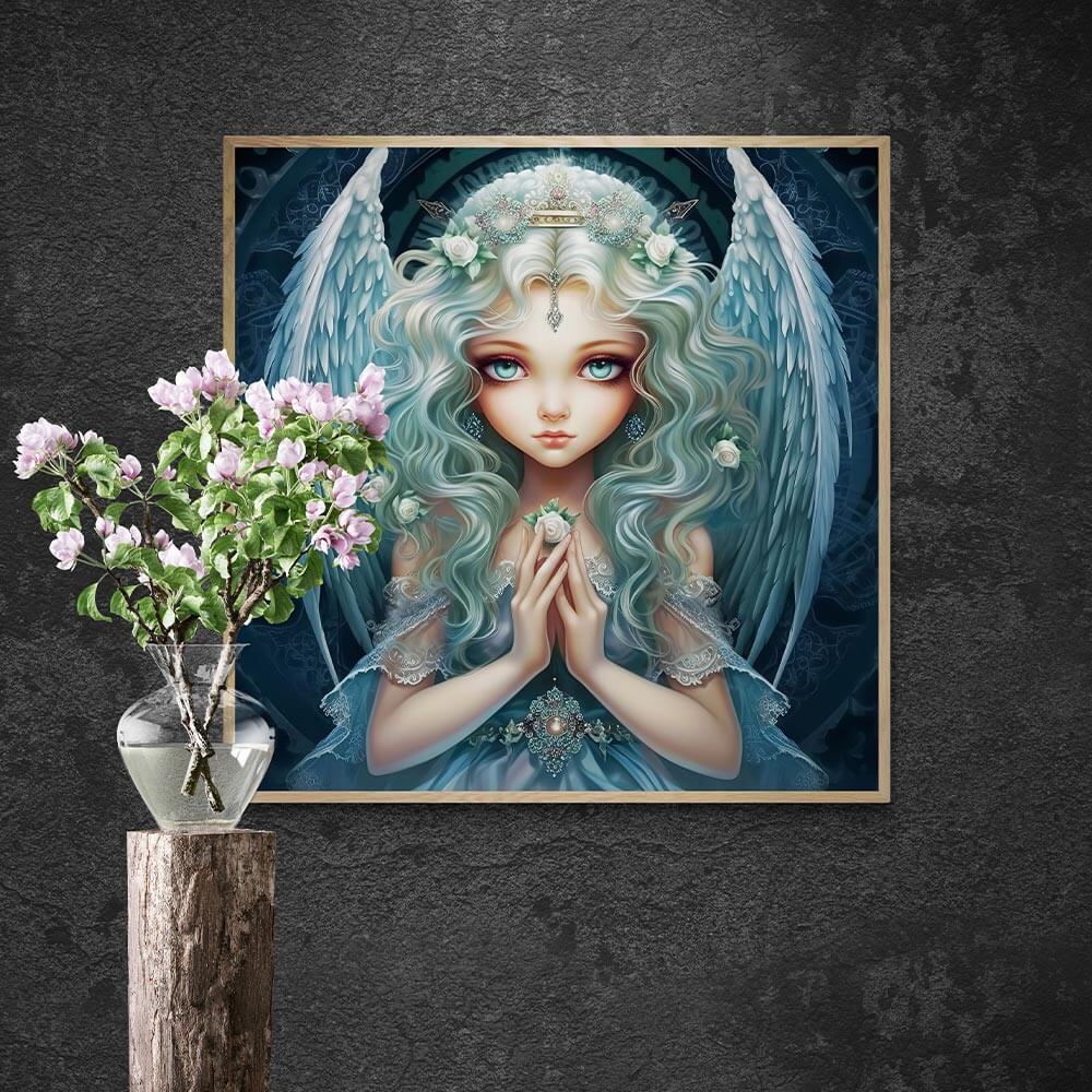 5D Diamond Painting AB Steine Engel mit 100 Farben, Unique-Diamond