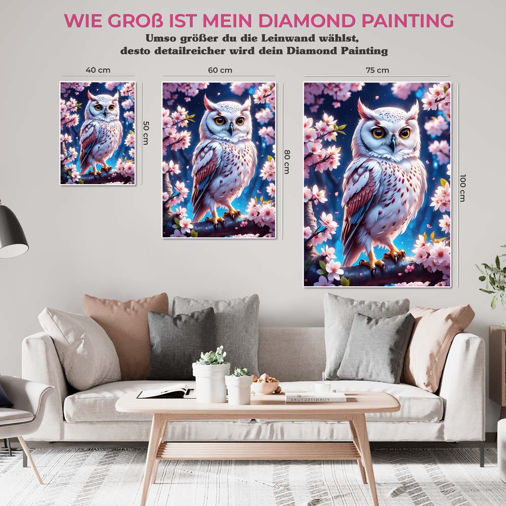 5D Diamond Painting AB Steine Eule, Unique-Diamond