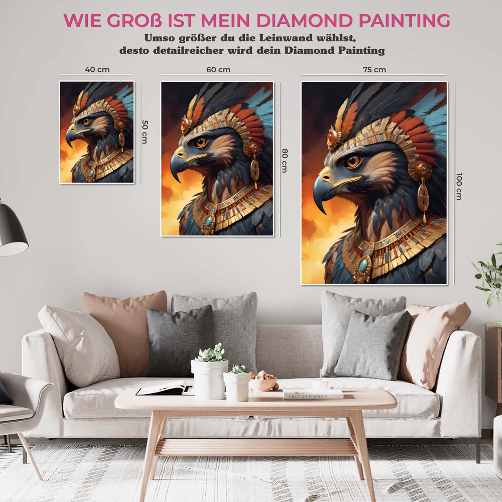 5D Diamond Painting AB Steine Falcon mit 100 Farben, Unique-Diamond