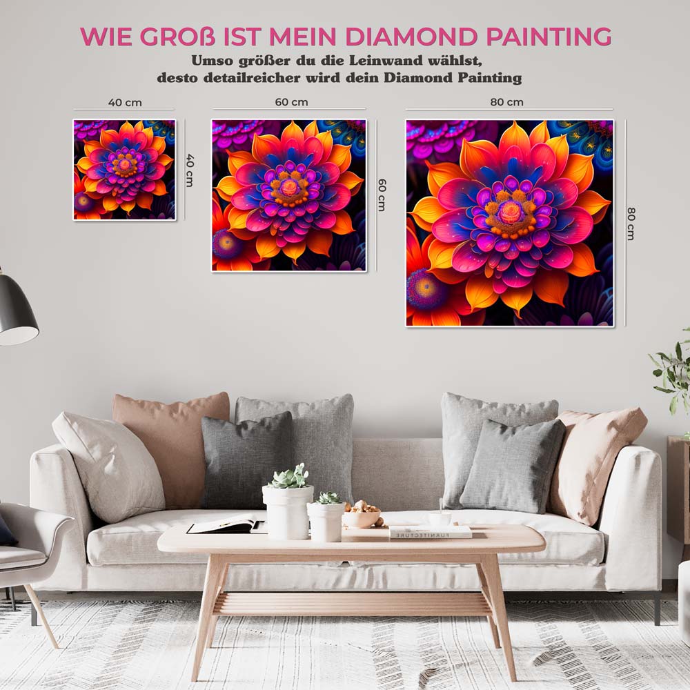 5D Diamond Painting AB Steine Farbige Blume, Unique-Diamond