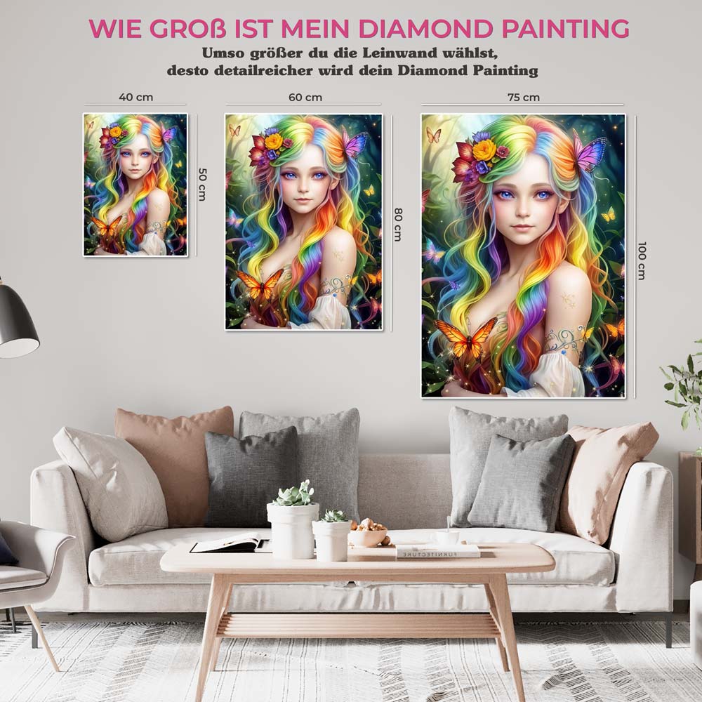 5D Diamond Painting AB Steine Farbige Schönheit, Unique-Diamond