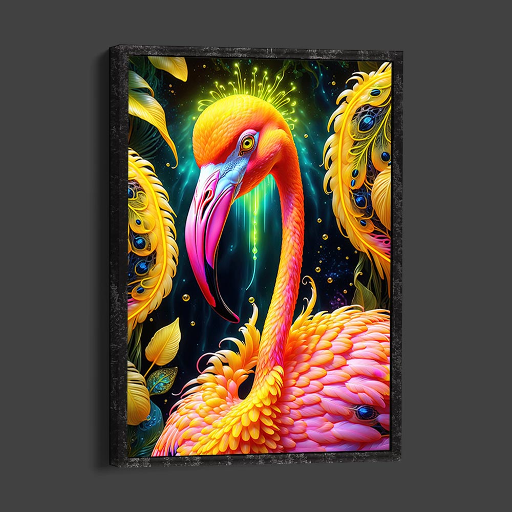 5D Diamond Painting AB Steine Flamingo mit 100 Farben, Unique-Diamond