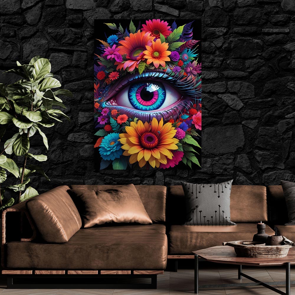 5D Diamond Painting AB Steine Flowers Eye mit 100 Farben, Unique-Diamond