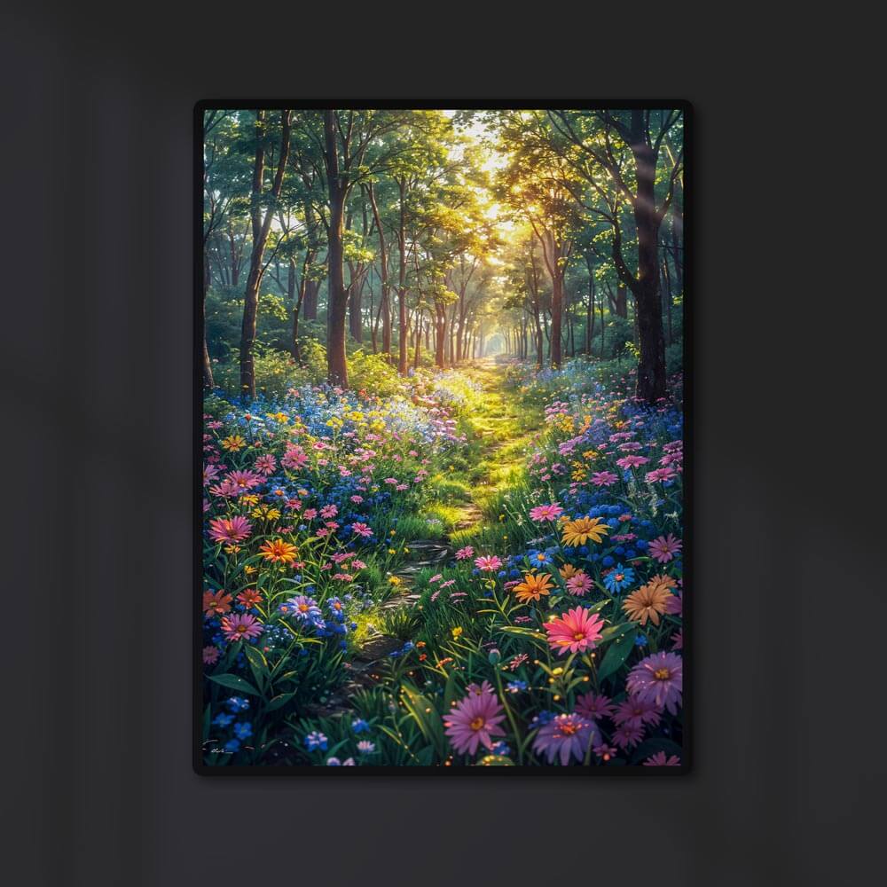 5D Diamond Painting AB Steine Flowers Forest Path, Unique-Diamond