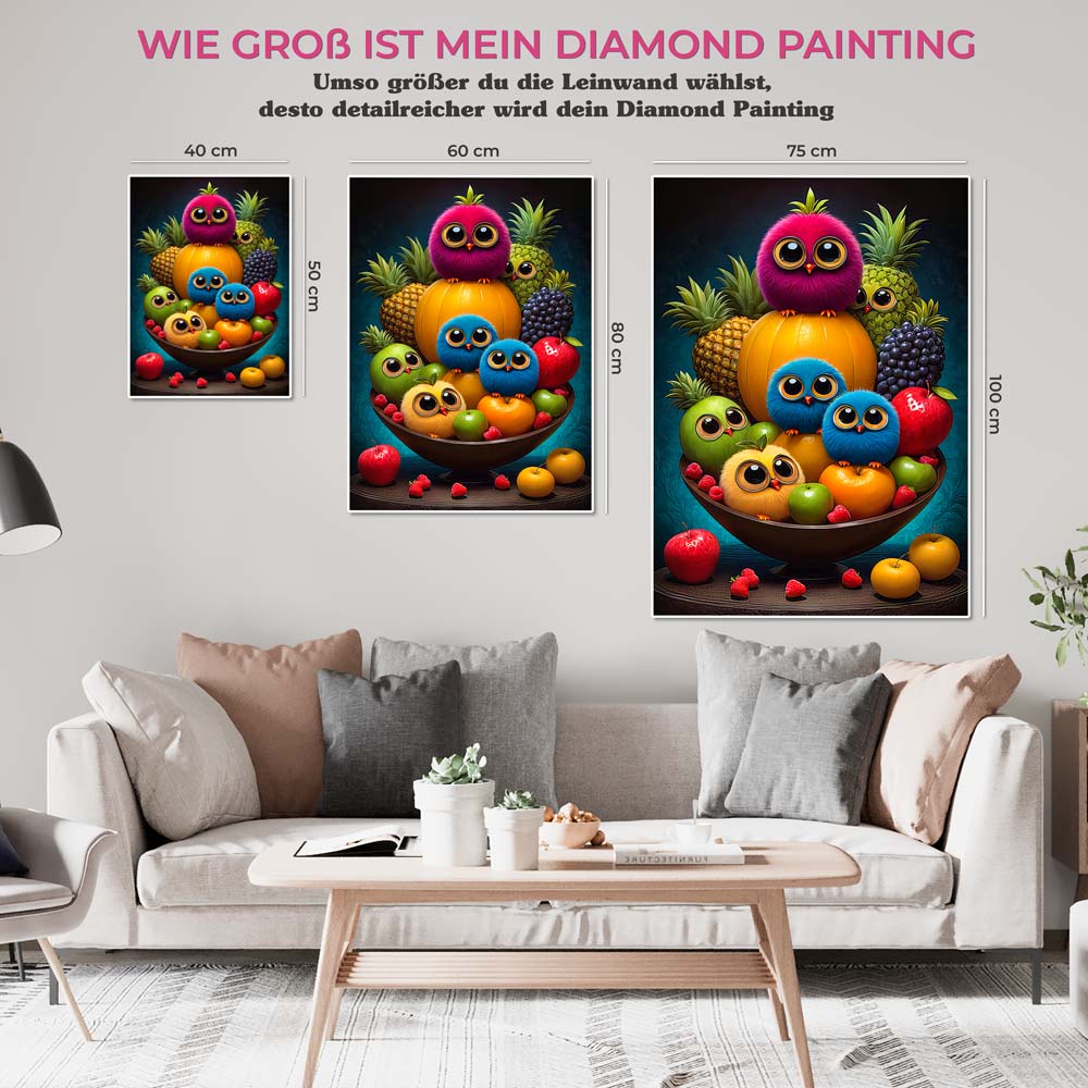 5D Diamond Painting AB Steine Fluffy Fruit Basket, Unique-Diamond
