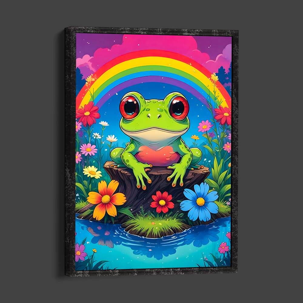 5D Diamond Painting AB Steine Frosch mit 100 Farben, Unique-Diamond