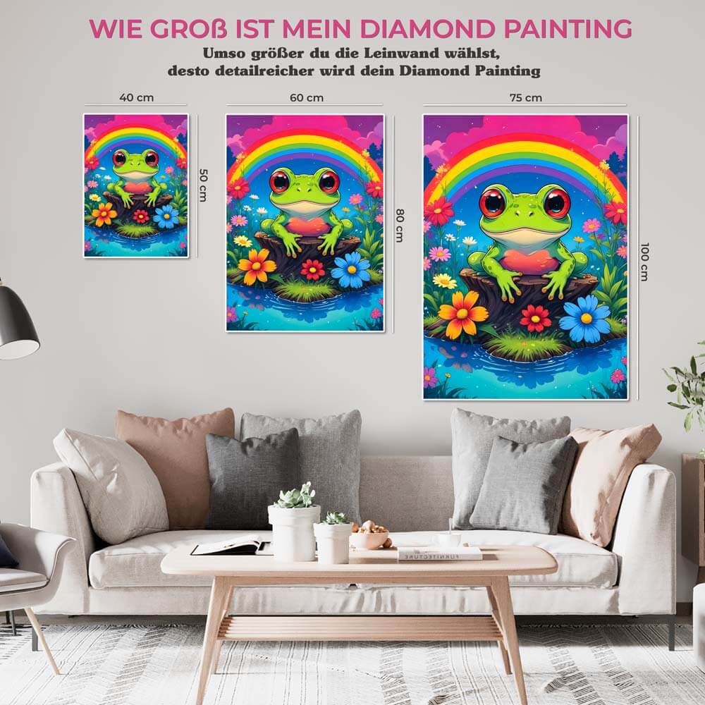 5D Diamond Painting AB Steine Frosch mit 100 Farben, Unique-Diamond