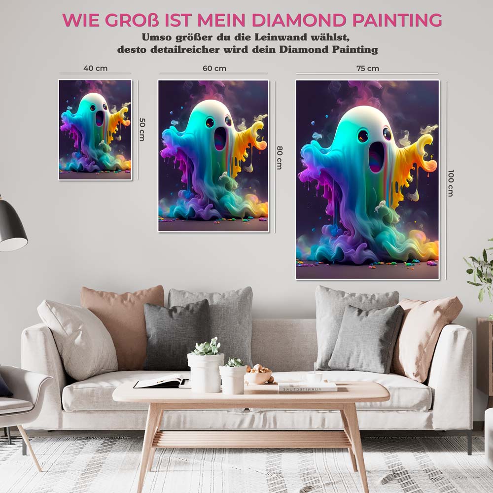5D Diamond Painting AB Steine Geist mit 100 Farben, Unique-Diamond