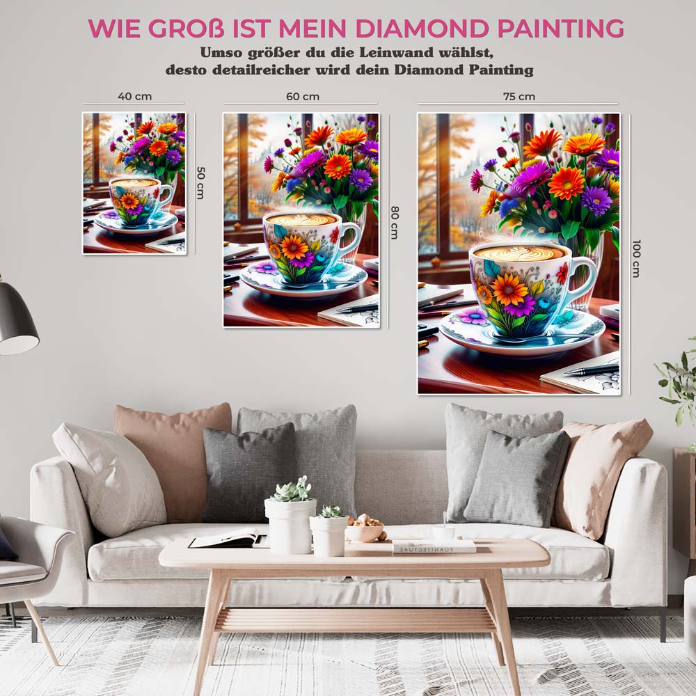 5D Diamond Painting AB Steine Good Morning Coffee, Unique-Diamond