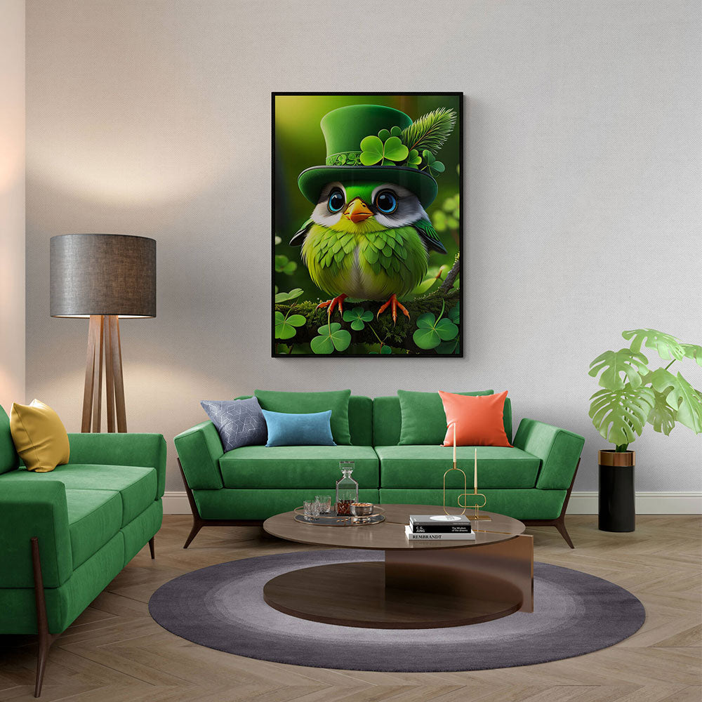 5D Diamond Painting AB Steine Green Bird, Unique-Diamond