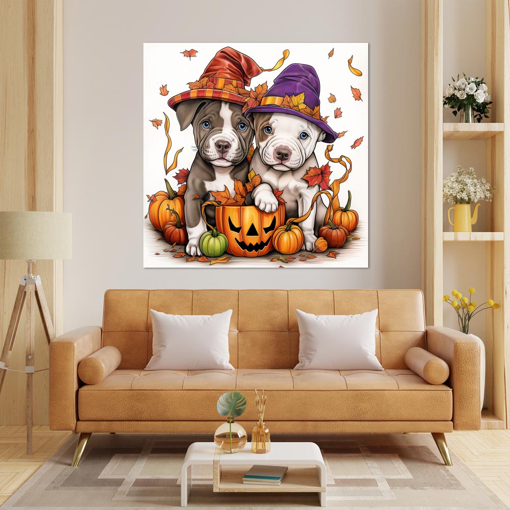 5D Diamond Painting AB Steine Halloween Dogs, Unique-Diamond