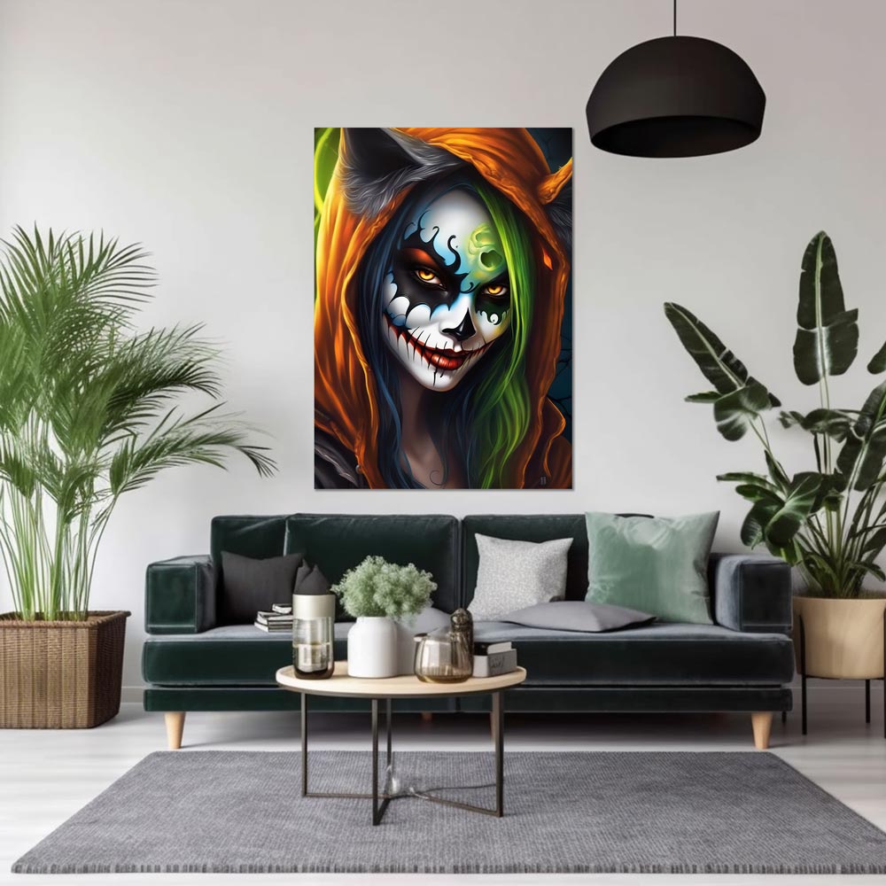 5D Diamond Painting AB Steine Halloween Face Art, Unique-Diamond