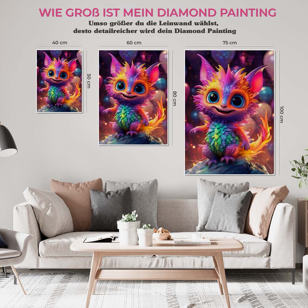 5D Diamond Painting AB Steine Happy Monster Nova, Unique-Diamond