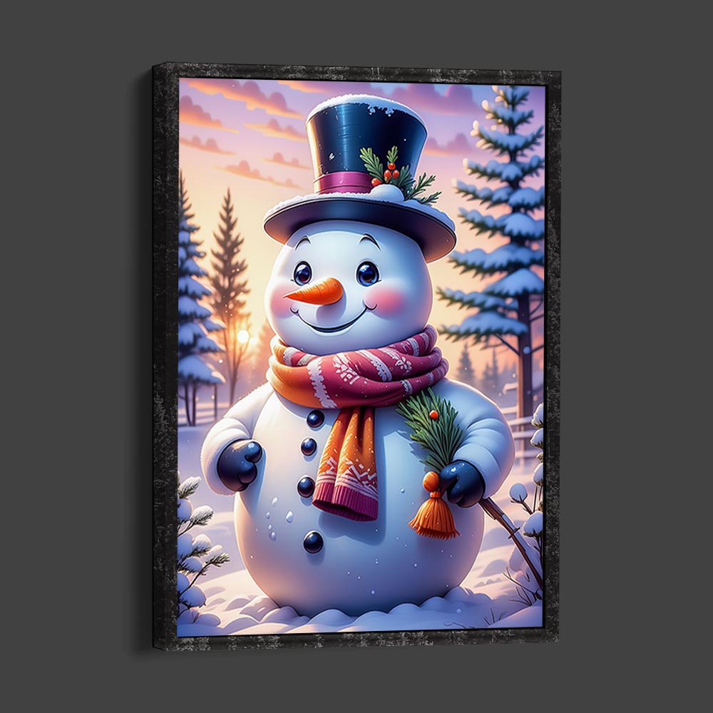 5D Diamond Painting AB Steine Happy Snowman, Unique-Diamond