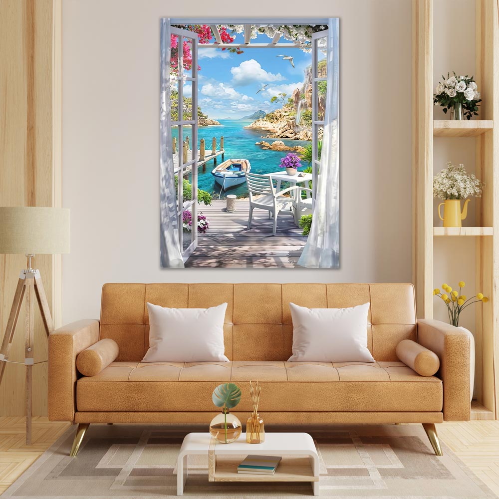 5D Diamond Painting AB Steine Haus am Strand, Unique-Diamond