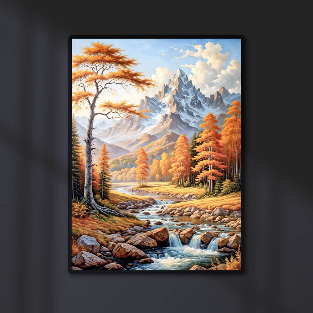 5D Diamond Painting AB Steine Herbstlandschaft mit 100 Farben, Unique-Diamond