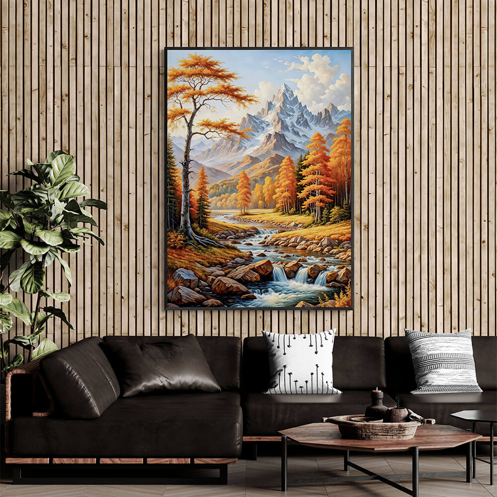 5D Diamond Painting AB Steine Herbstlandschaft mit 100 Farben, Unique-Diamond