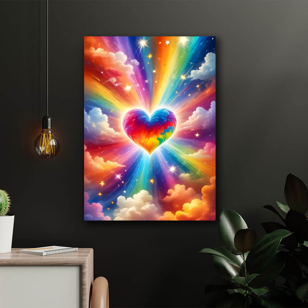 5D Diamond Painting AB Steine Herzwolke mit 100 Farben, Unique-Diamond
