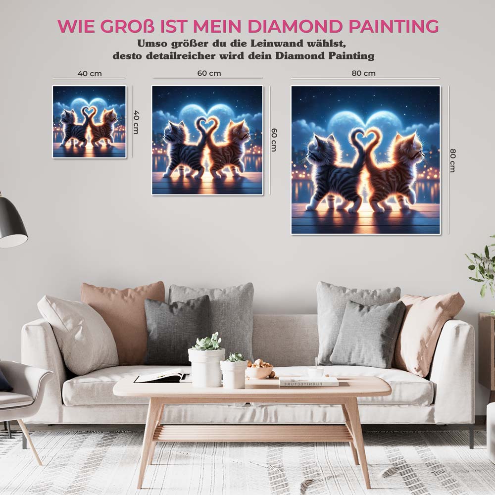 5D Diamond Painting AB Steine Katzenliebe, Unique-Diamond
