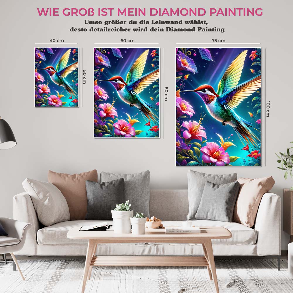 5D Diamond Painting AB Steine Kolibri, Unique-Diamond