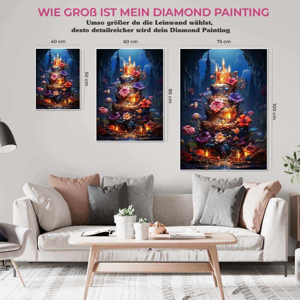 5D Diamond Painting AB Steine Kuchen, Unique-Diamond