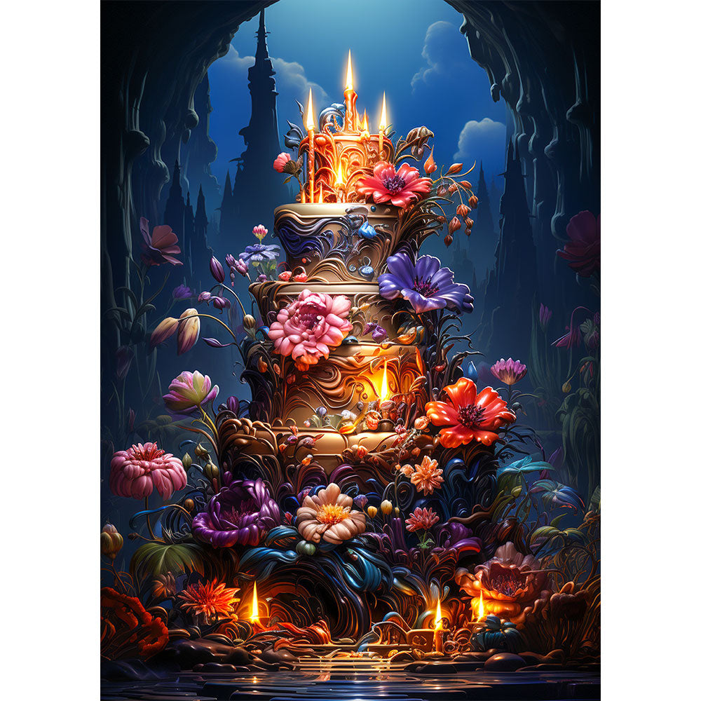 5D Diamond Painting AB Steine Kuchen, Unique-Diamond