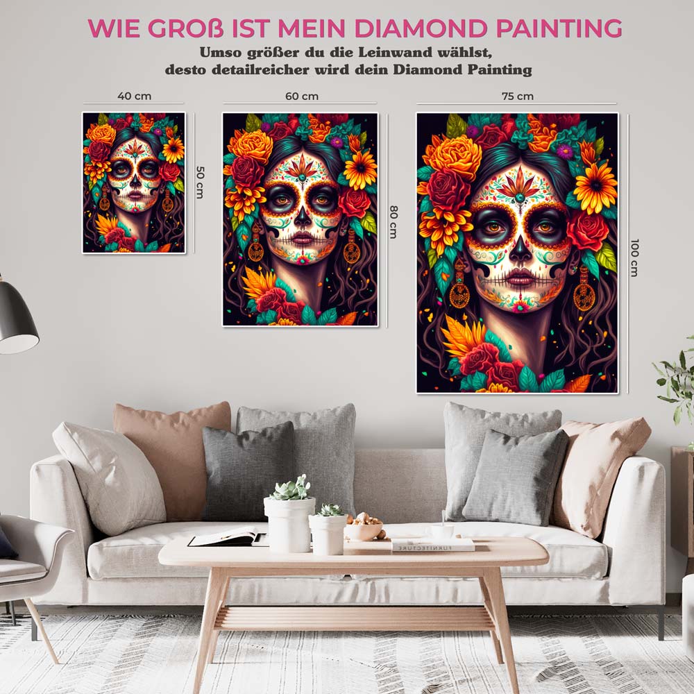 5D Diamond Painting AB Steine La Catrina, Unique-Diamond