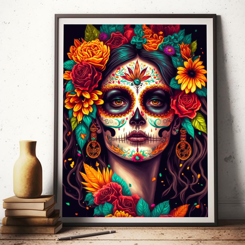 5D Diamond Painting AB Steine La Catrina, Unique-Diamond