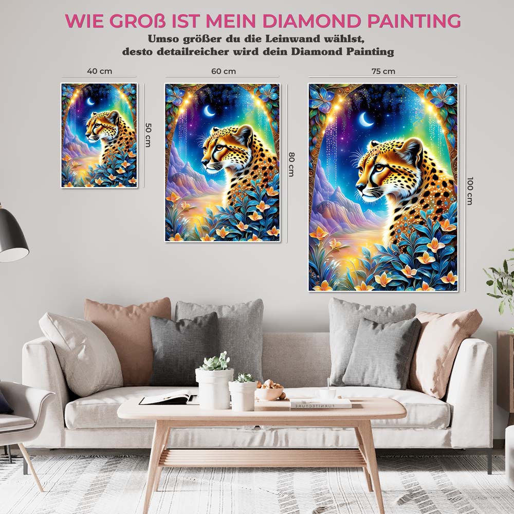 5D Diamond Painting AB Steine Leopard, Unique-Diamond