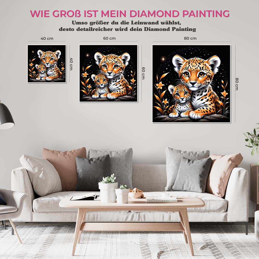 5D Diamond Painting AB Steine Leoparden, Unique-Diamond