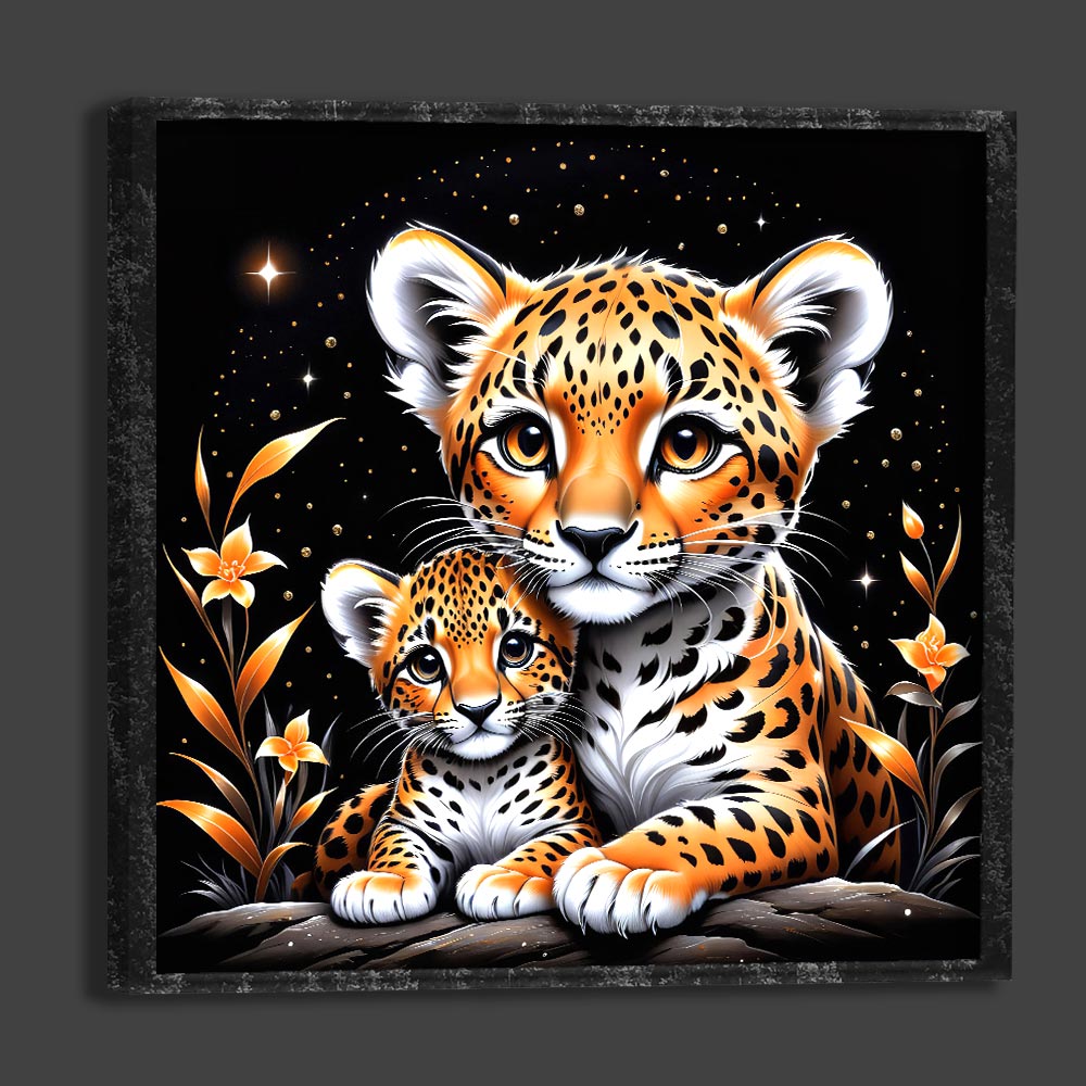 5D Diamond Painting AB Steine Leoparden, Unique-Diamond