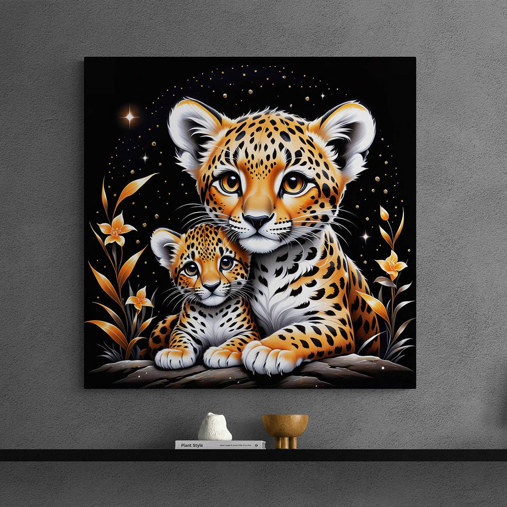 5D Diamond Painting AB Steine Leoparden, Unique-Diamond