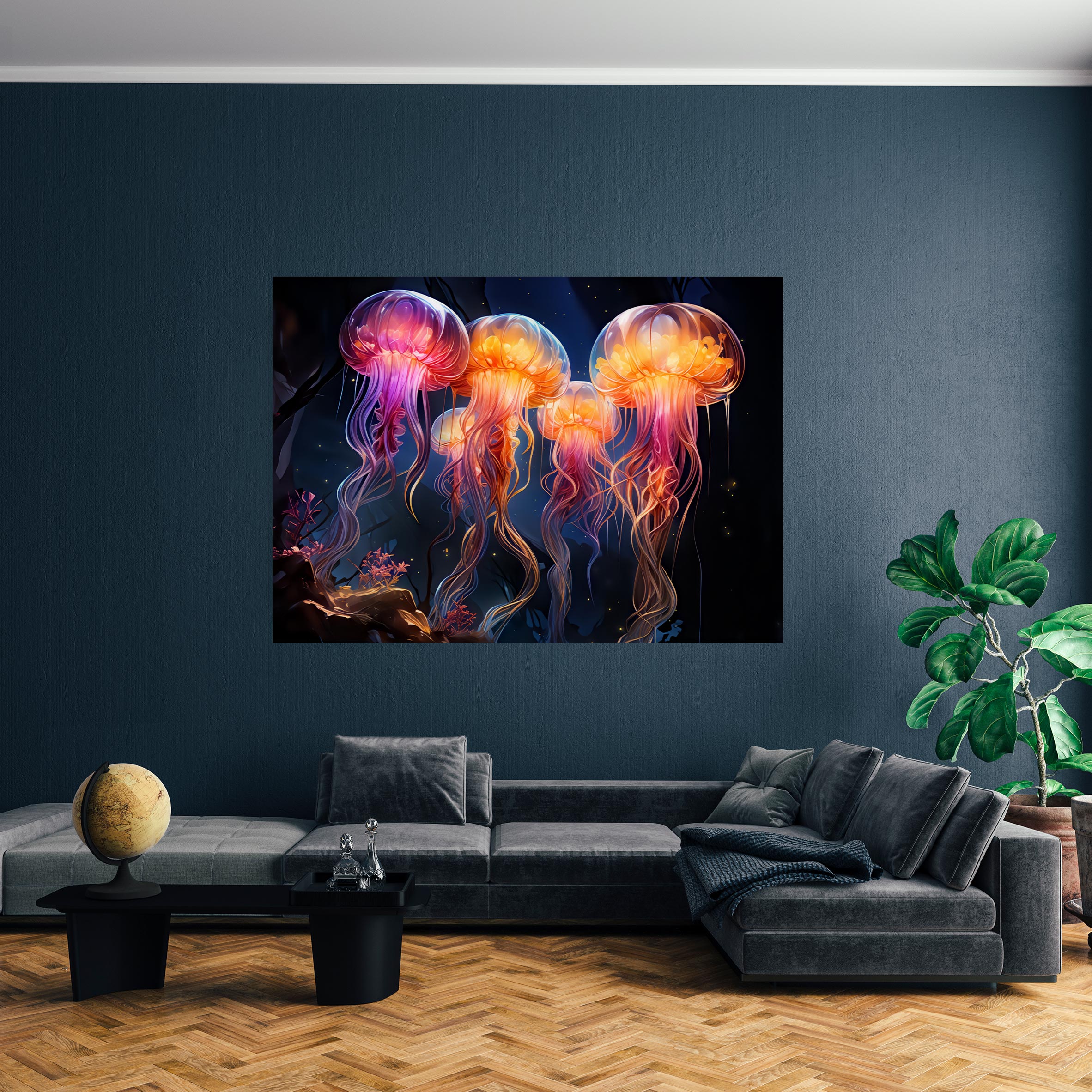 5D Diamond Painting AB Steine Leuchtende Quallen, Unique-Diamond