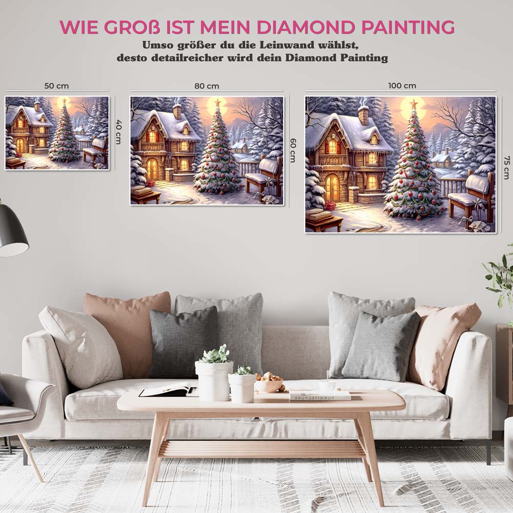 5D Diamond Painting AB Steine Weihnachtsbaum im Garten, Unique-Diamond