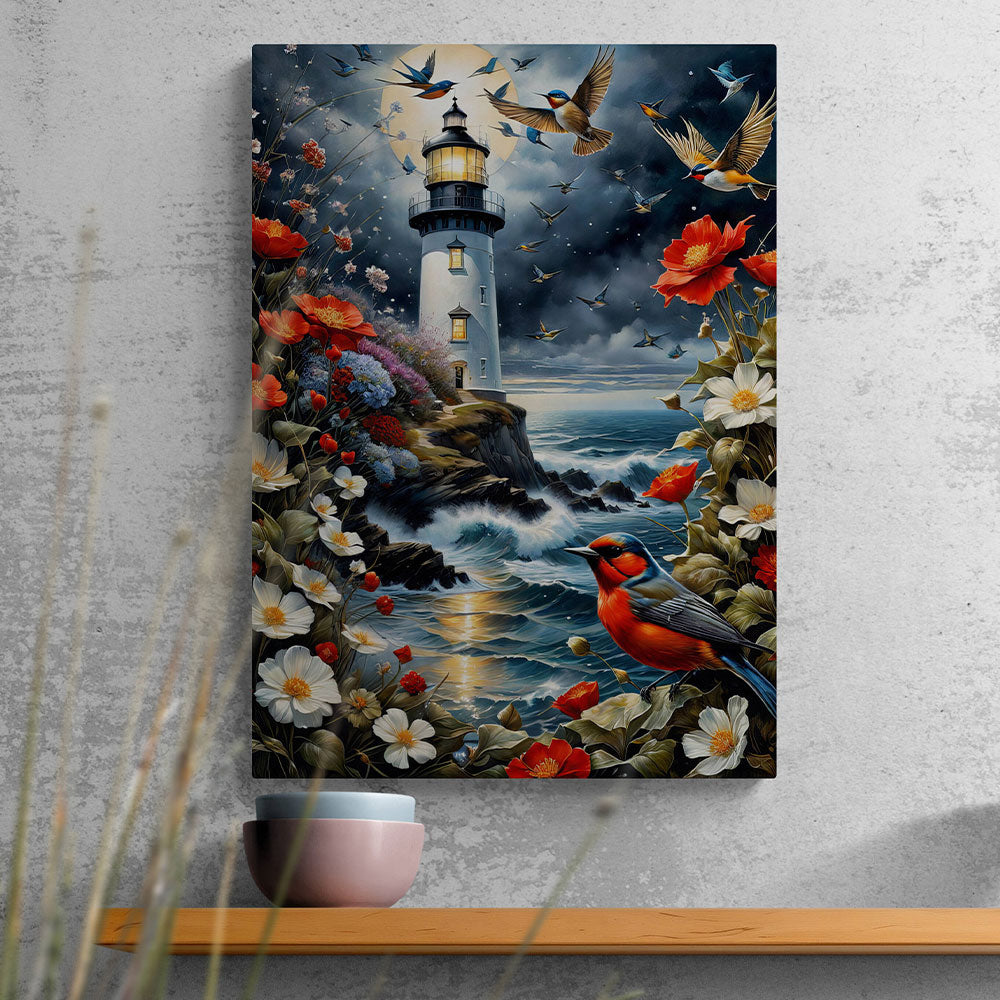 5D Diamond Painting AB Steine Leuchtturm, Unique-Diamond