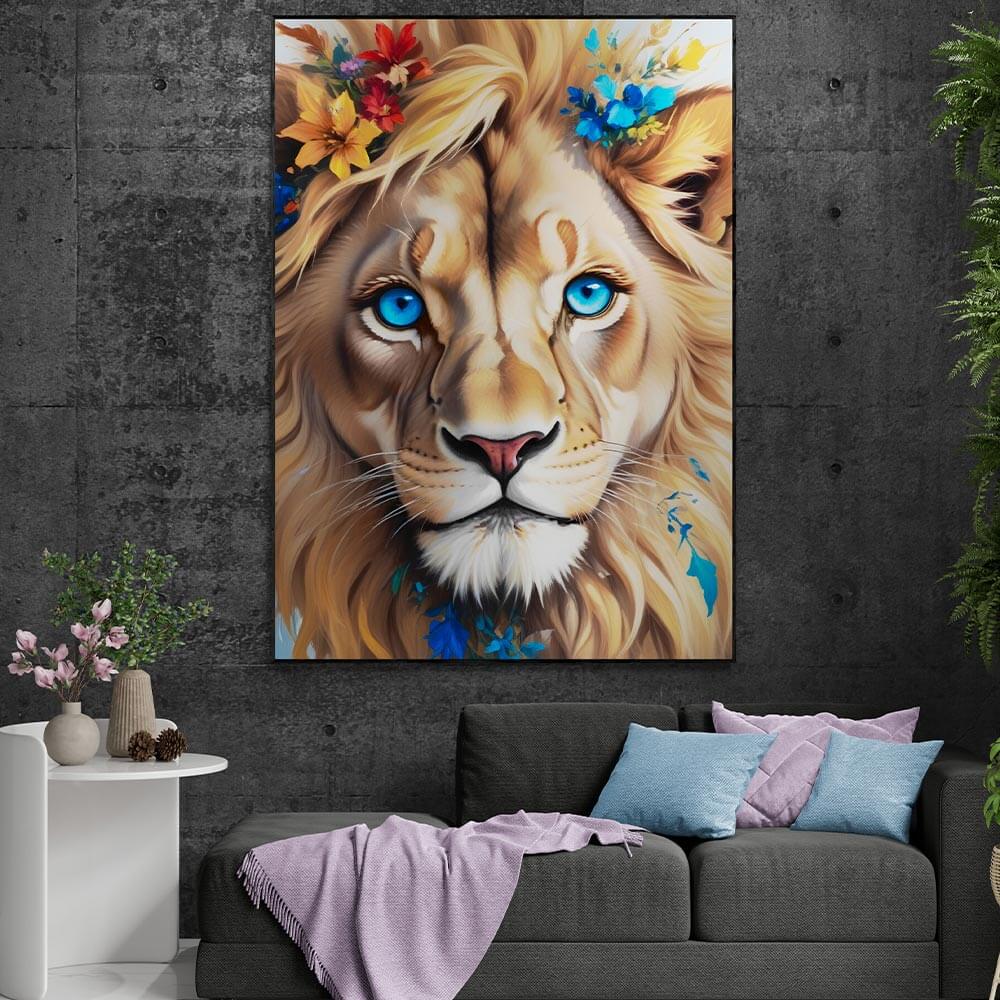 5D Diamond Painting AB Steine Lion mit 100 Farben, Unique-Diamond