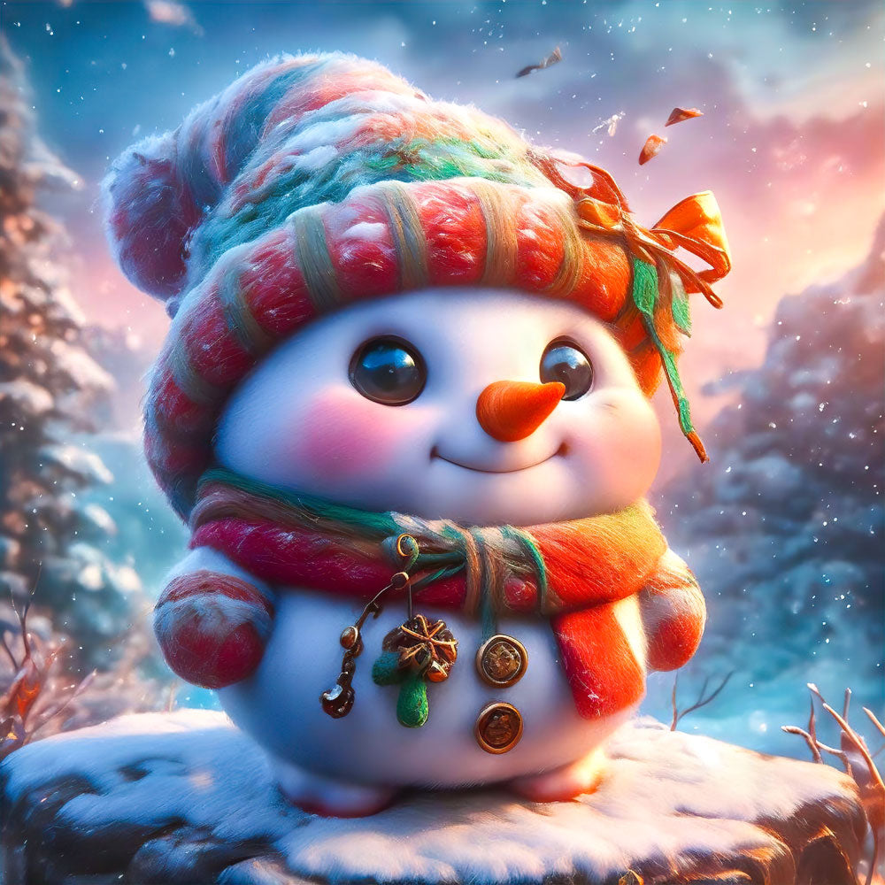 5D Diamond Painting AB Steine Little Snowman, Unique-Diamond