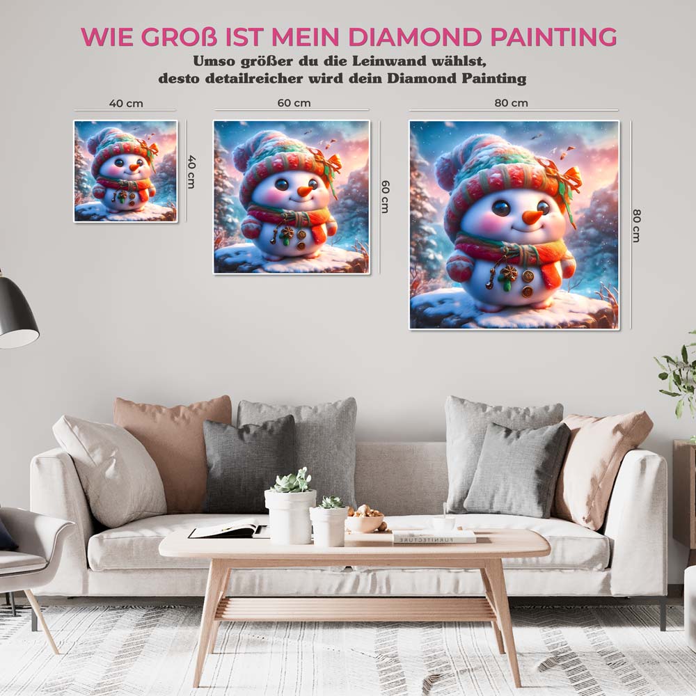 5D Diamond Painting AB Steine Little Snowman, Unique-Diamond