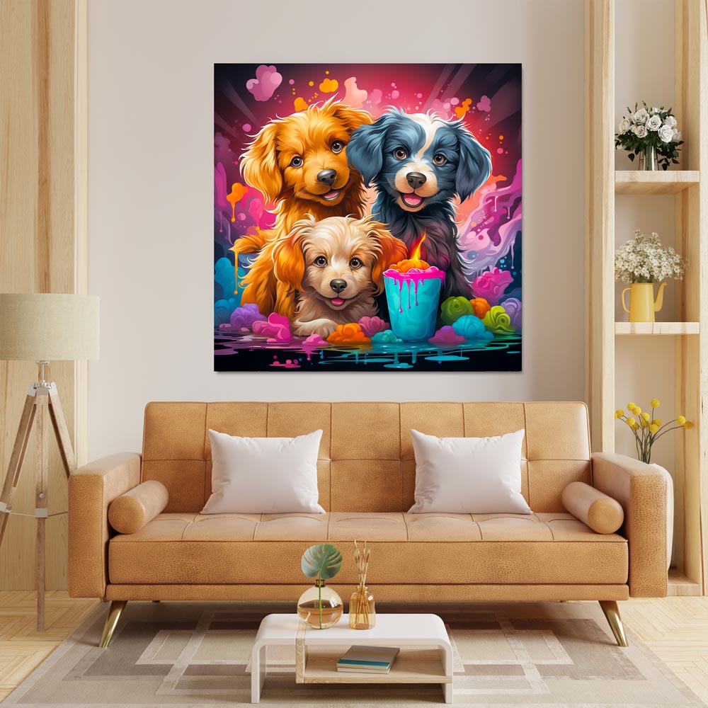 5D Diamond Painting AB Steine Lucky Dogs, Unique-Diamond