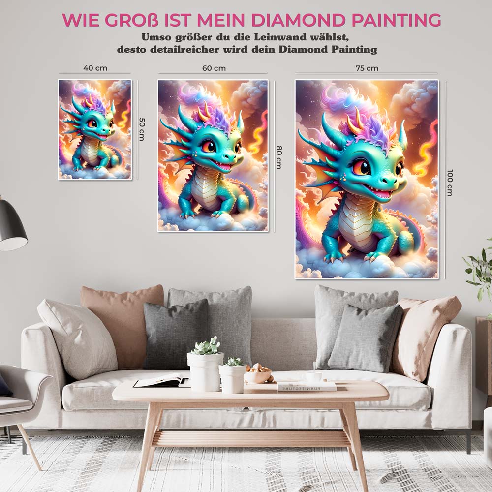 5D Diamond Painting AB Steine Lucky Dragon, Unique-Diamond