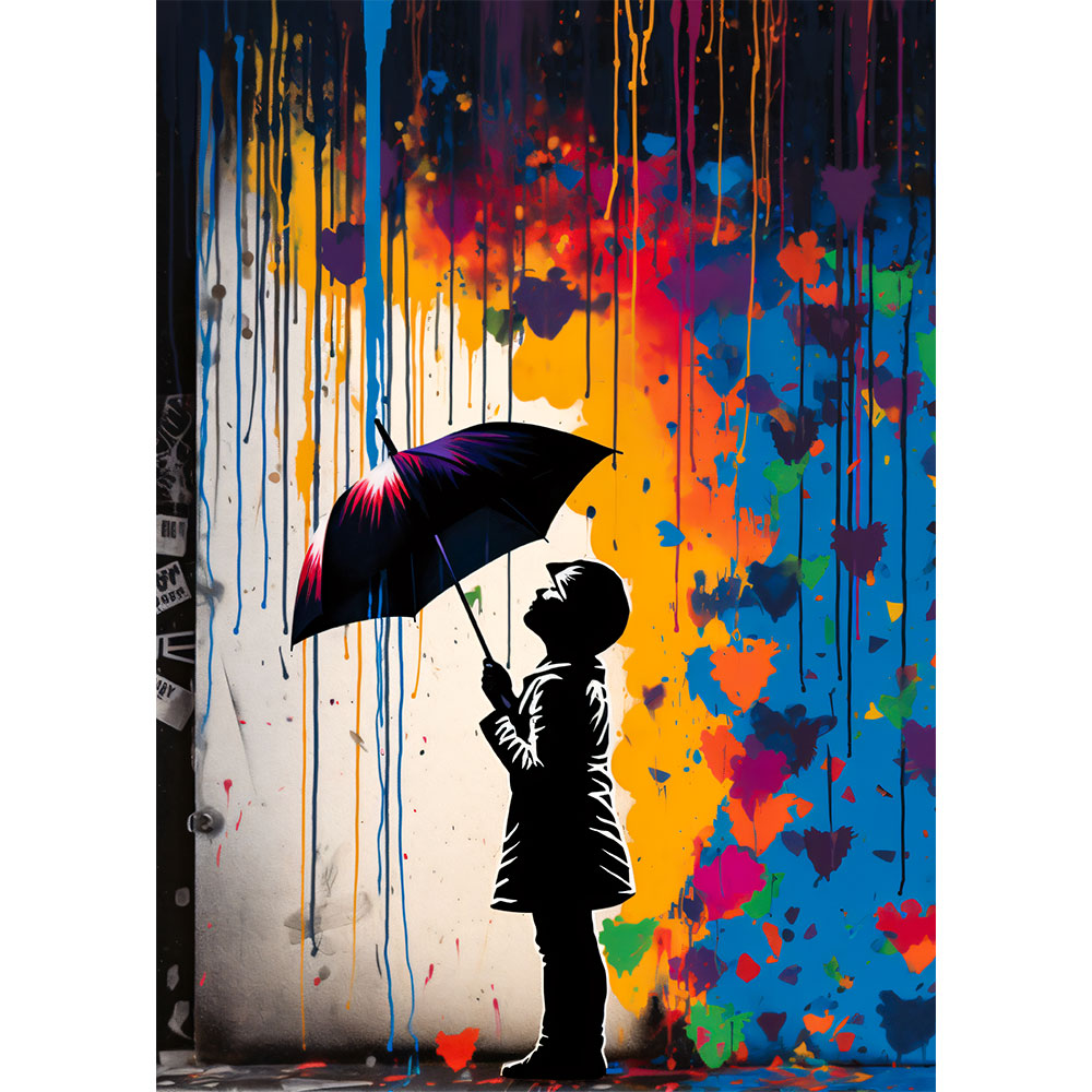 5D Diamond Painting AB Steine Mädchen mit Regenschirm, Unique-Diamond