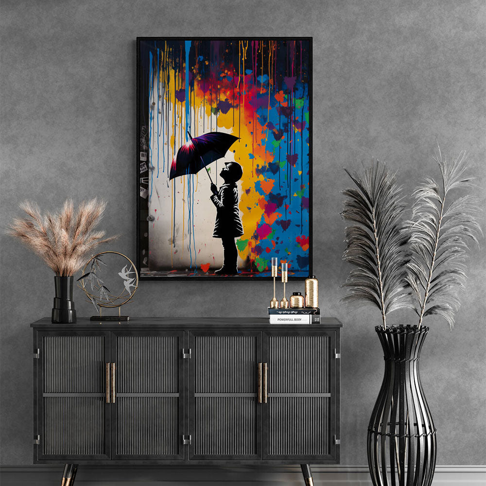 5D Diamond Painting AB Steine Mädchen mit Regenschirm, Unique-Diamond