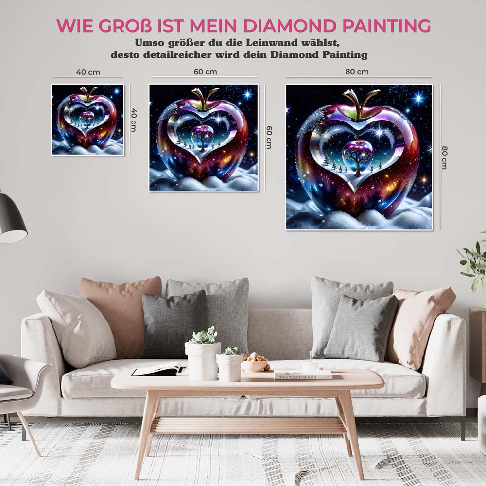 5D Diamond Painting AB Steine Magic Crystal Apple, Unique-Diamond