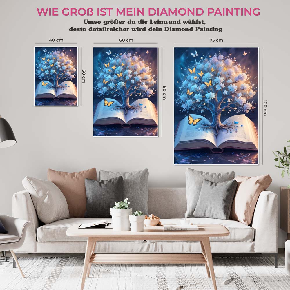 5D Diamond Painting AB Steine Magic Tree mit 100 Farben, Unique-Diamond